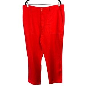 Lauren Ralph Lauren Linen Trouser Pants Size‎ 16 Coral Minimalist Quiet Luxury